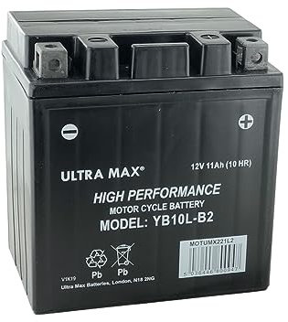 Genuine UltraMax YB10L-B2, 12V 11AH 140A Motorbike Motorcycle Battery