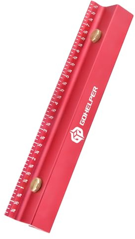 8 Inch Removable Carpenter Framing Square Fence with Edge Marking Ruler, Anodized Solid Aluminum Alloy Body & Brass Knobsn for Woodworking Measuring Ruler Stops Fences