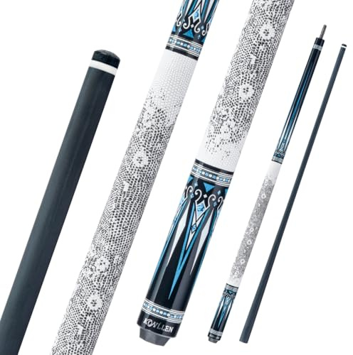 KONLLEN Carbon Fiber Pool Cue – 58 Low Deflection Performance Cue for Players Upgrading from Standard Cues, Improved Control & Consistency, 12.5mm Tip, Pro Taper