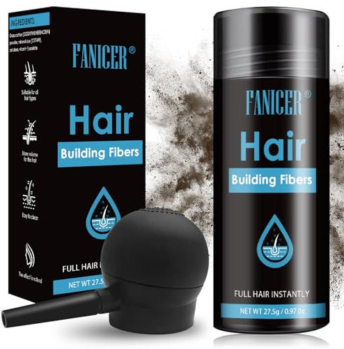 Faser-Haarpulver,sofortigen Kaschieren von Haarmangel, Haarfasern zur Haarverdichtung, Natürlich Unsichtbar ansatzpuder, Streuhaar Haarverdichtung für Frauen Männer, Tiefbraun