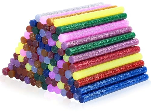 100 Pcs Colour Hot Glue Sticks for Glue Gun Sticks, Mini Coloured Glue Gun Sticks 7mm x 100mm, Multi Colored Hot Melt Glue Sticks for Hot Glue Gun Sticks for Glue Gun, for DIY Crafts(10 Colors)
