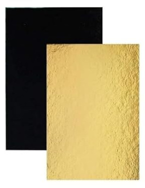 Lot de 50 Supports à Gâteaux - Carton Réversible Doré & Noir - 30 x 20 cm -Epaisseur 1.2 mm - Rectangulaire Pâtisserie Boulangerie - Cake Board - Semelles à Gâteaux, Semelles de présentation -