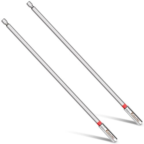 ColumPRO 2PCS 305mm Magnetic Drill Bit Extension Holder for Impact Driver, 1/4 Hex Shank S2 Steel Magnetic Screwdriver Bit Holder
