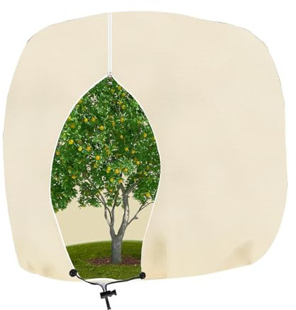 Timisea Pflanzenschutz Winter,Winterschutz für Kübelpflanzen mit ReißVerschluss &Zugband,Wiederverwendbar Frostschutz Pflanzen für Palmen Kübelpflanzen Blumenschutz 200 * 240CM