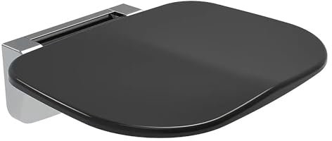 Sgabello Doccia Pieghevole,Sedile Doccia Ribaltabile,Capacità Di Carico Fino a 150 Kg,Adatto a Bagni,Toilette,Porte,Accanto a Scarpiere,Donne In Gravidanza,Giovani e Anziani(Black)