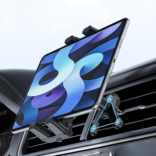 KMTOYS Support de Tablette pour Voiture-Grille d'Aération-Support de Téléphone et Tablette [Upgrade Super Stable] - Support Avant de Voiture pour Samsung Galaxy Z Fold 7/6/5,iPhone 4,7-9,7