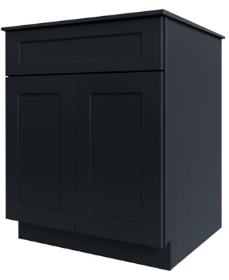 Lieeres Base Cabinet, 30 Sideboard with Countertop, Coffee Bar with 2 Doors, 1 Drawer, 1 Adjustable Shelf, Unassembled, RTA for Kitchen, Entryway (Graphite-with Countertop, 24 D X 34.5 H X 30 W)