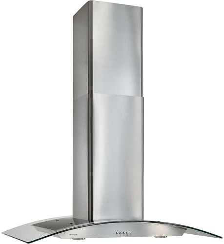 Broan EI5936SS Elite Series 35.38 Wide Island Mount Hood Powerful 500 CFM Internal Blower 3-Speed Electronic Push Control Telescopic Flue: Stainless