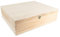 Caja de vino de madera con tapa, 3 compartimentos interiores, 35 x 30 x 10 cm, con cierre de metal dorado, ideal para manualidades y pintura, caja de madera DIY