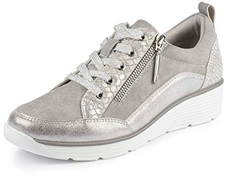 Lunar Ladies Kiley Wedge Trainer 5 UK Silver