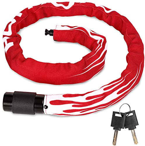 Homoto Lucchetto Catena Bici, Catena Bicicletta Antifurto con 2 Chiavi, Lucchetto 100 cm in Acciaio per Protezione Solare ad Alta Sicurezza da 6 mm per Biciclette Moto Scooter