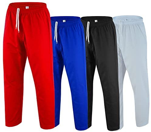 Regular Karate Pants 8oz Light Weight for MMA Martial Arts Kids Adults Unisex Red