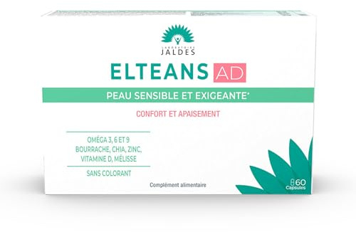 ELTEANS AD 60 Capsules | Pour Nourrir Et Apaiser Les Peaux Sensibles Et Exigeantes | Composé d’Ingrédients d’Origine Naturelle | LABORATOIRE JALDES
