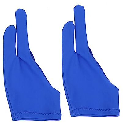 TOKIDNY 2stücke Zwei Finger Zeichnerhandschuhe Atmungsaktive Künstlerhandschuhe Für Grafiktabletts Blau Für Skizzieren Und Malen Anti-sweat Schützt Tablet-oberfläche