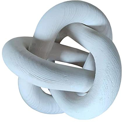 Boho, scultura in legno con nodo a catena, per feste, soggiorno, colore: bianco