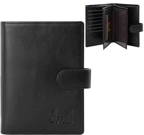 SacJkt Etui Carte Grise, Protege Carte Grise,Imperméable, Résistant à Lusure, Pochette Permis de Conduire avec Compartiments, 14,7x12x2 Cm (Noir)