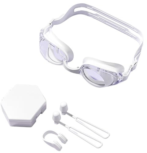 Gafas antivaho, gafas de natación antiniebla, gafas de playa, visión amplia, antiarañazos, correa ajustable, clip para la nariz, tapones para los oídos, juego de gafas de buceo, piscina, hombres y