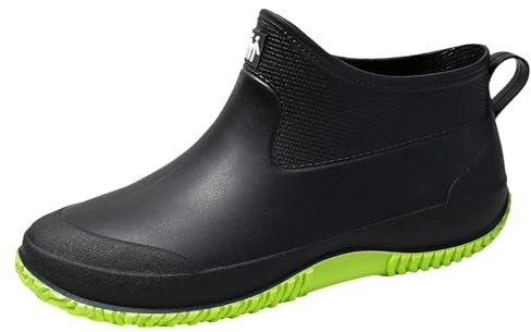 Bottes Impermeable, Randonnées Jardinage Pluie Bottines Confortable Impermeable Caoutchouc Bottes Extérieur Courtes Antidérapant Chaussure, Green, 38