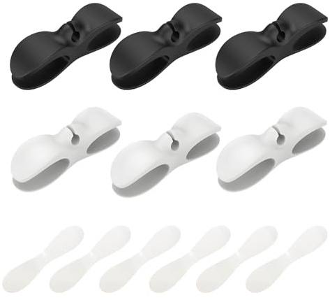 Organisateur de Fils, 6 Pcs Organisateur de Cable pour appareils cuisine, Organiseur Cordon d'Appareils, Enrouleurs Adhésives Cordon en 2 Couleurs pour Appareils Cafetières Friteuses Juicers