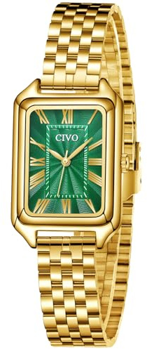 CIVO Vintage Reloj Mujer Rectangular: Analogico Numeros Romanos Elegante | Fácil Lectura Relojes de Pulsera Acero Inoxidable - Reloj de Vestir para Formal Casual - Regalo para Esposa y Madre Navidad