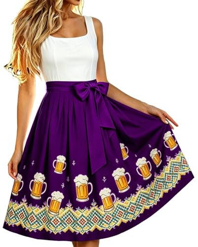 Dirndl förkläde enkelt dirndlförkläde med rosett smutsavvisande Dirndlförkläden för Dirndl med knytband traditionell kjol dam för bayersk oktoberfest outfit