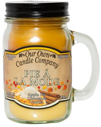 Our Own Candle Company Apple Pie Cinnamon Vanilla Mason Jar Candle, 13 oz