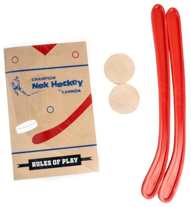 Carrom Champion Nok Hockey Game Equipment Set — Includes 2 Sticks and 2 Wood Pucks — Extra Accessories for Board Games for Adults & Children