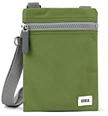 ROKA Chelsea Small Crossbody Phone Bag for Women & Men - Multi Pockets, Chunky Zip, Adjustable Strap for Mobile Phones, Wallet, Cards - Avocado Green