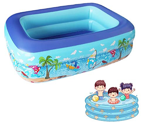 Piscine Gonflable Carré pour Enfant - Pataugeoire d'eau pour Intérieur et Extérieur