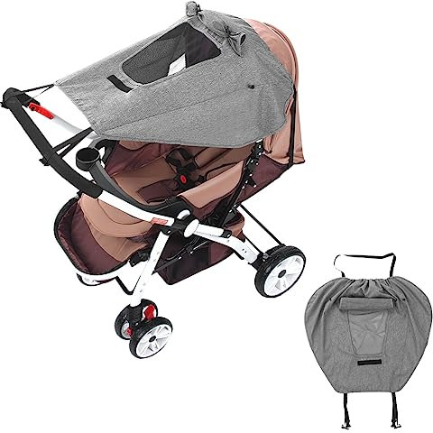 Sonnensegel Kinderwagen, Sonnenschutz für Kinderwagen, Sonnensegel Kinderwagen UV Schutz, Sonnenschutz Kinderwagen Universal mit Sichtfenster, Sonnenschutz Buggy Baby, für Die Meisten Kinderwagen