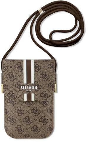 GUESS Torebka Universell Handy Tasche Umhängetasche 4G Stripes Braun