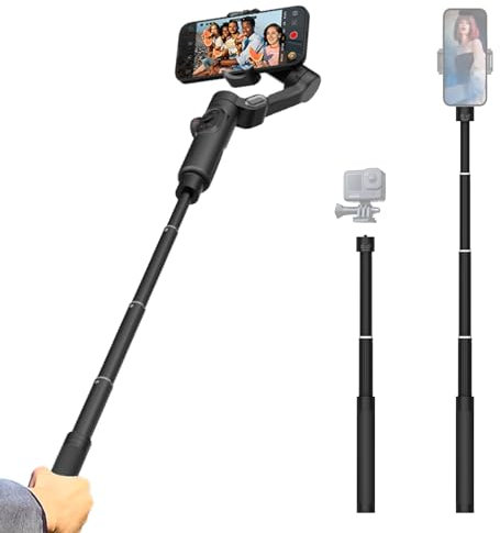 AOCHUAN Gimbal Extension Rod, 29 Extension Pole for DSLR Cameras, Adjustable Selfie Stick with 1/4 Screw Interface, Compatible with a Range of Handheld Gimbal and Other Universal Interface Devices