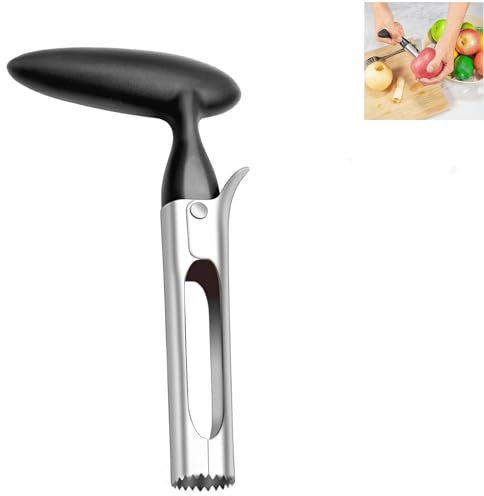 Torsolo per mela,Levatorsoli per Mele,Levatorsolo per Mele,Mela o Pera Core Remover in acciaio inox,Levatorsoli Mela con manico in ABS,pratico utensile da cucina,nero