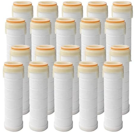 Fiauli Filtro de ducha para eliminación de óxido, 10/20 unidades, núcleo de repuesto para conducción, turbo, pulverizador de agua, contaminación, tamaño compacto, fácil instalación, pelo de piel, 20