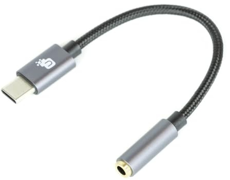INOVU Adaptateur Audio USB-C vers Jack 3.5 mm - INADPAJC - Adaptateur Audio Smartphone/Tablette/PC - Compatible Android et iOS - Câble en Nylon tressé de 14 cm - DAC 24 Bits / 48 KHz