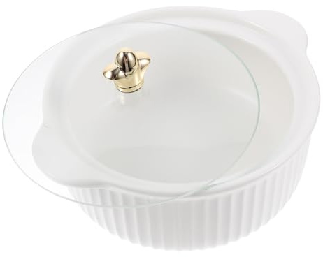 Cabilock Ciotola per Zuppa con Manico in Ceramica Porcellana, Grande Insalatiera da Portata, Ampia Ciotola per Alimenti Casa con Doppio Manico per Zuppe e Noodles