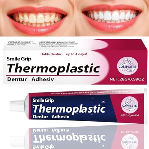 New Denture Adhesive Cream, Long-Lasting Fixative Cream to Secure Dentures,False Teeth Adhesive, Thermoplastic Denture Adhesive, Den/tal Glue, D/enture Repair Glu-e,Den/ture Fixative,28g,1pcs