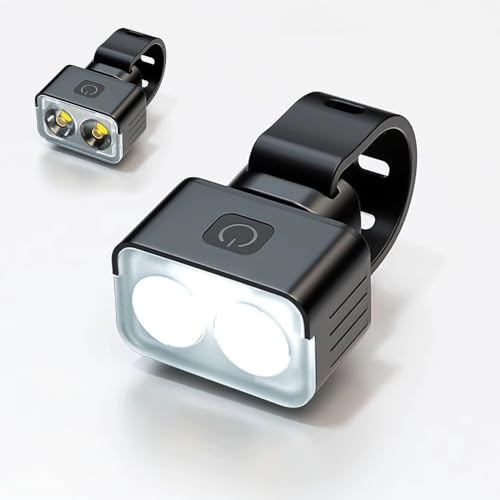 DAHJSD Lumiere Velo pour Trek Wahoo 20 Trail 2024 – Lampe USB Rechargeable, Éclairage Velo pour Vélo de Route Avant et Arrière, Accessoires Vélo Nuit et Pluie,A Front
