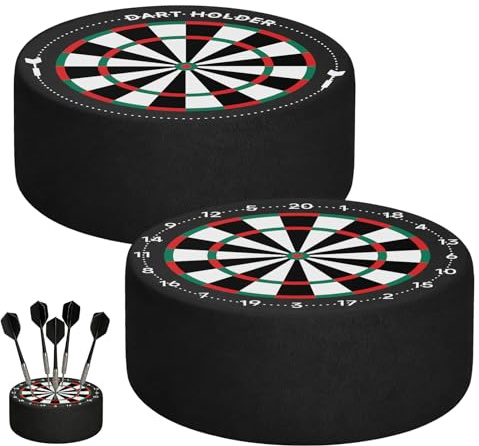 LTFIOON Soporte para Dardos, Set de 2 Mini Estación de Dardos – Base Dart Dock de EVA para Guardar Dardos de Punta Blanda y Acero, Accesorio de Estilo y Ahorro de Espacio para Casa y Club