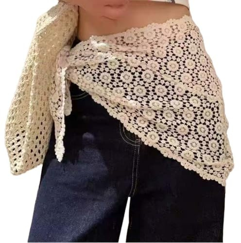 TMTGTS Velo triangular, triángulo, gorro de encaje, cinturón de cintura, pañuelo para la cintura, pañuelo triangular, cinturón triangular, cinturón para mujer, cinturón de cintura, accesorio para el