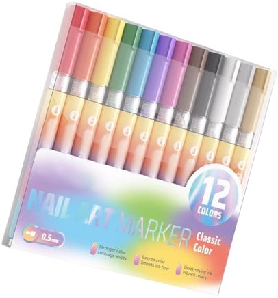 Rotuladores profesionales acrílicos de 12 colores, punta fina de 0,5 mm, secado rápido, para pintar sobre papel, madera, piedra, vidrio, colores