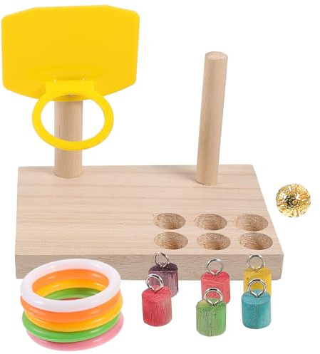 Kichvoe Juguete de Madera para Mejorar Inteligencia y Estado de Ánimo Juego de Entrenamiento para Loros y Pájaros Color Aleatorio en Juegos Diarios
