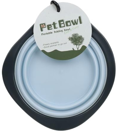 Cuenco Plegable para Perros: Plato de Agua portátil con mosquetón, Cuenco Plegable para para Mascotas, contenedor de Viaje Ligero | Acampar Senderismo Caminar Suministros para Mascotas al Air