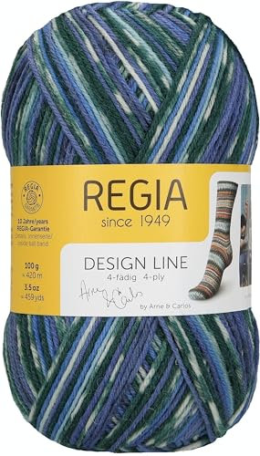 REGIA 4-fädig Design Line by ARNE & CARLOS 9801270-03658 winter night Handstrickgarn, Sockengarn, 100g Knäuel
