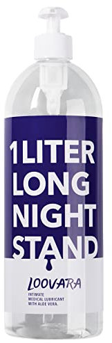 LOOVARA Gleitgel Sensitiv 1000 ml, Aloe Vera -Long Night Stand- XXL Flasche kondomgeeignet, für sensible Haut, ph-optimiert, dermatologisch getestet, natürliche Inhaltsstoffe, auf Wasserbasis