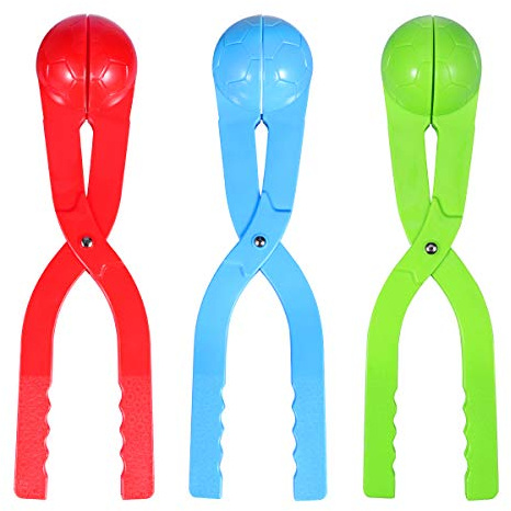 Toyvian Maker 3PCS Maker Tool with Handle for Snow Ball Fights, Snow Toys Kids Winter Outdoor Toys Snow Ball Clip Snow Games for Kids and Adults