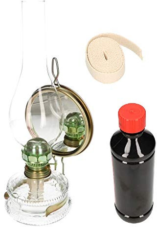 KOTARBAU Lampe à huile avec miroir et support de mèche pour lampe à pétrole et lampe de jardin 35,5 cm de hauteur