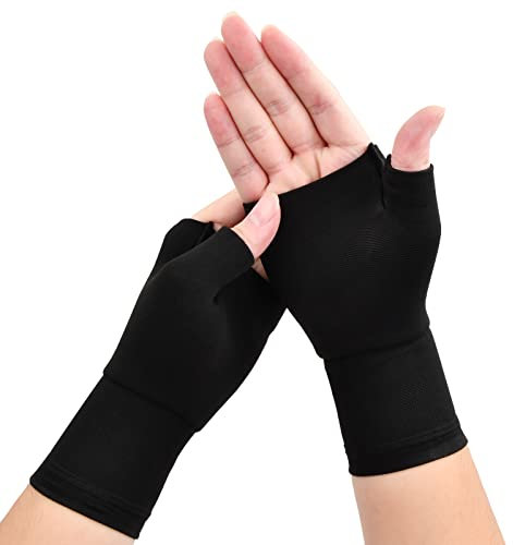 1 Paar Handgelenkbandage Daumenbandage Handgelenkstütze Sport Handgelenk Bandagen für Links Rechts Elastische Wickelband mit Kompression für Karpaltunnelsyndrom, Fitness, Männer Frauen, Schwarz (M)