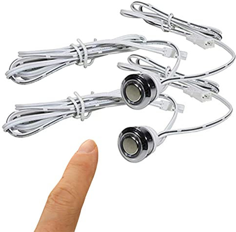 STBTECH 12 V LED Touch Dimmer Switch 5-24 V DC Touch Sensor Switch for LED Strips, with Blue Standby Light, for 17 mm Mounting Hole, (Dupont Wire, Pack of 2)