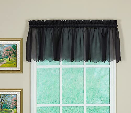 Today's Curtain Emelia - Mantovana in voile originale, 35,6 cm, colore nero, 152,4 cm di larghezza x 35,6 cm di lunghezza